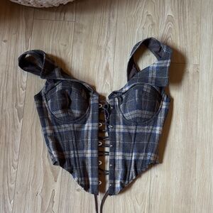 Danielle Guizio CHAMONIX TARTAN CORSET